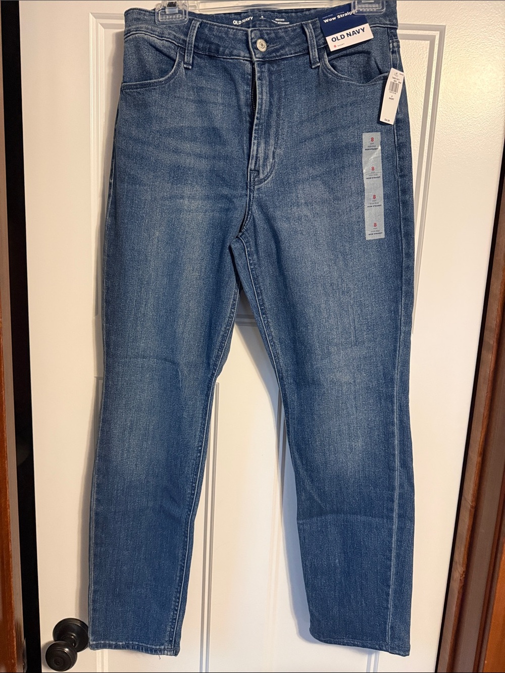 Old Navy Women's Straight-Leg High-Rise Jeans — Dark Blue Denim